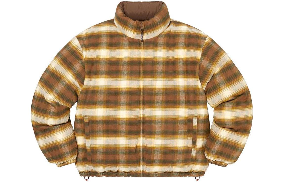 Двусторонняя фланелевая куртка-пуховик Supreme