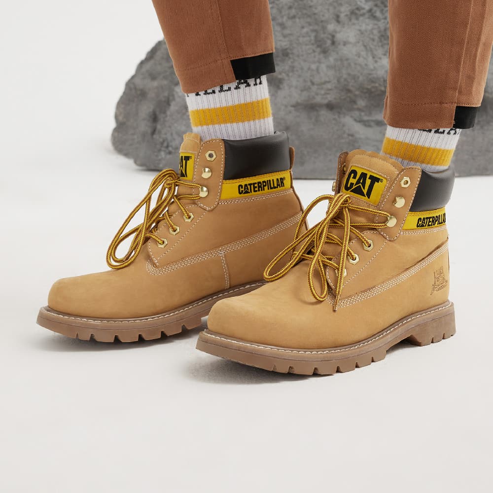 Мужские уличные ботинки CAT Colorado Series, термостойкие, устойчивые к истиранию и амортизации, желтые