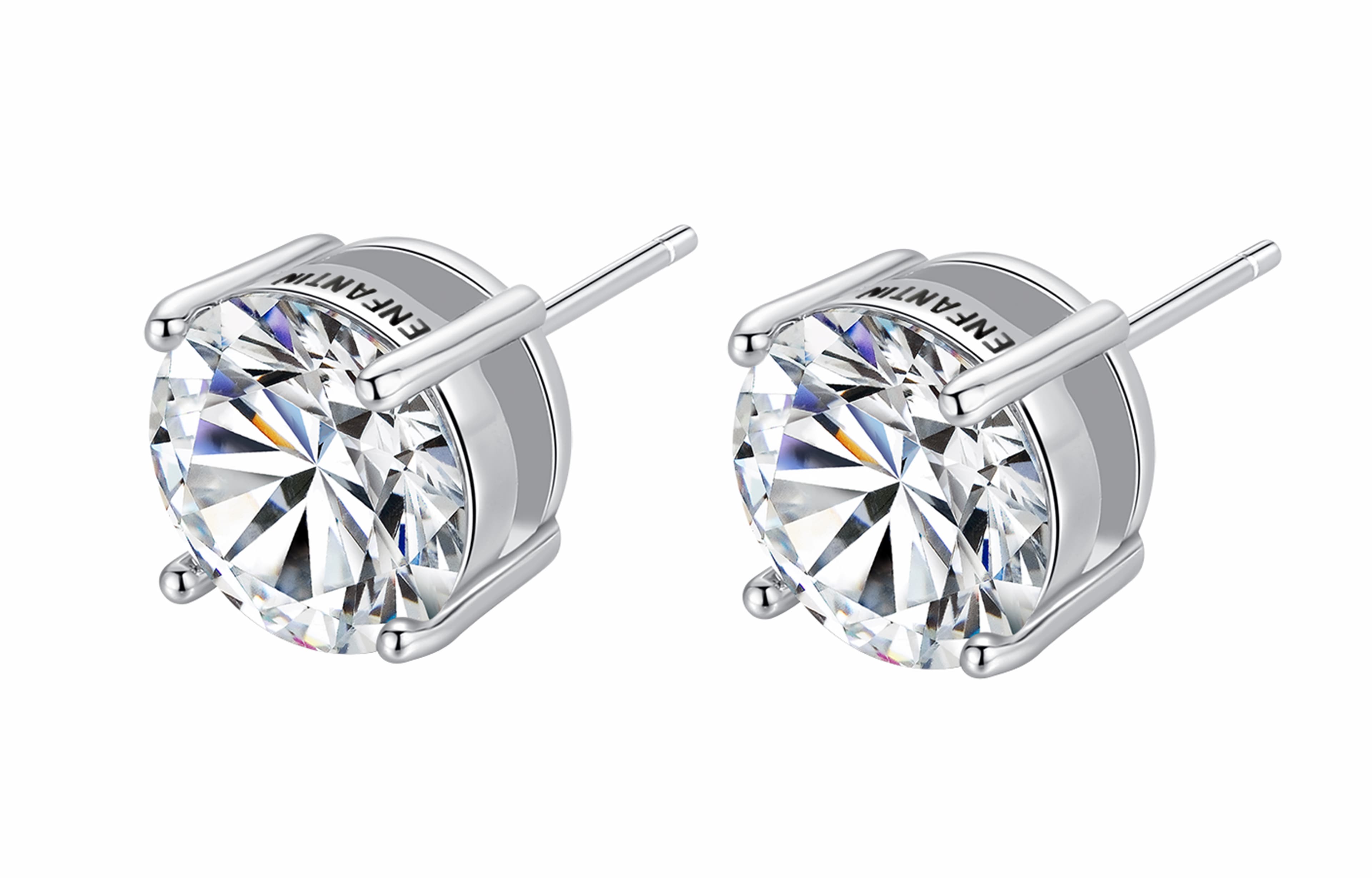 ENFANTIN Серьги-гвоздики с цирконом унисекс