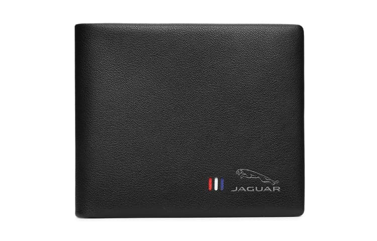 JAGUAR Cow Leather Wallet, Ticket Clip, Card Holder Men's Black