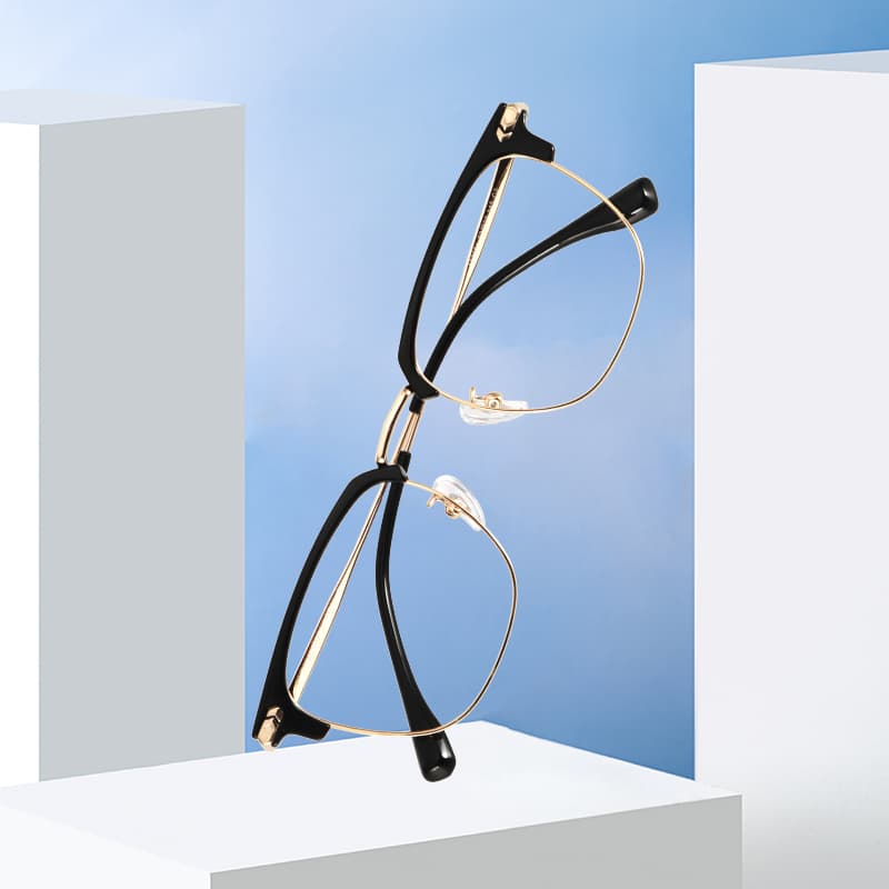 MUZU пластинчатая и металлическая оправа для очков унисекс