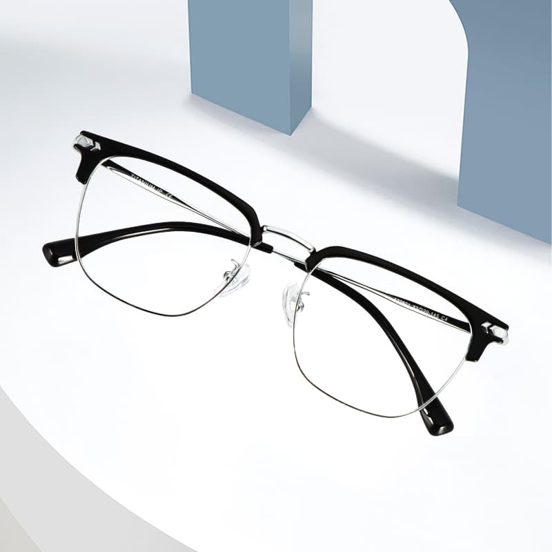 MUZU пластинчатая и металлическая оправа для очков унисекс