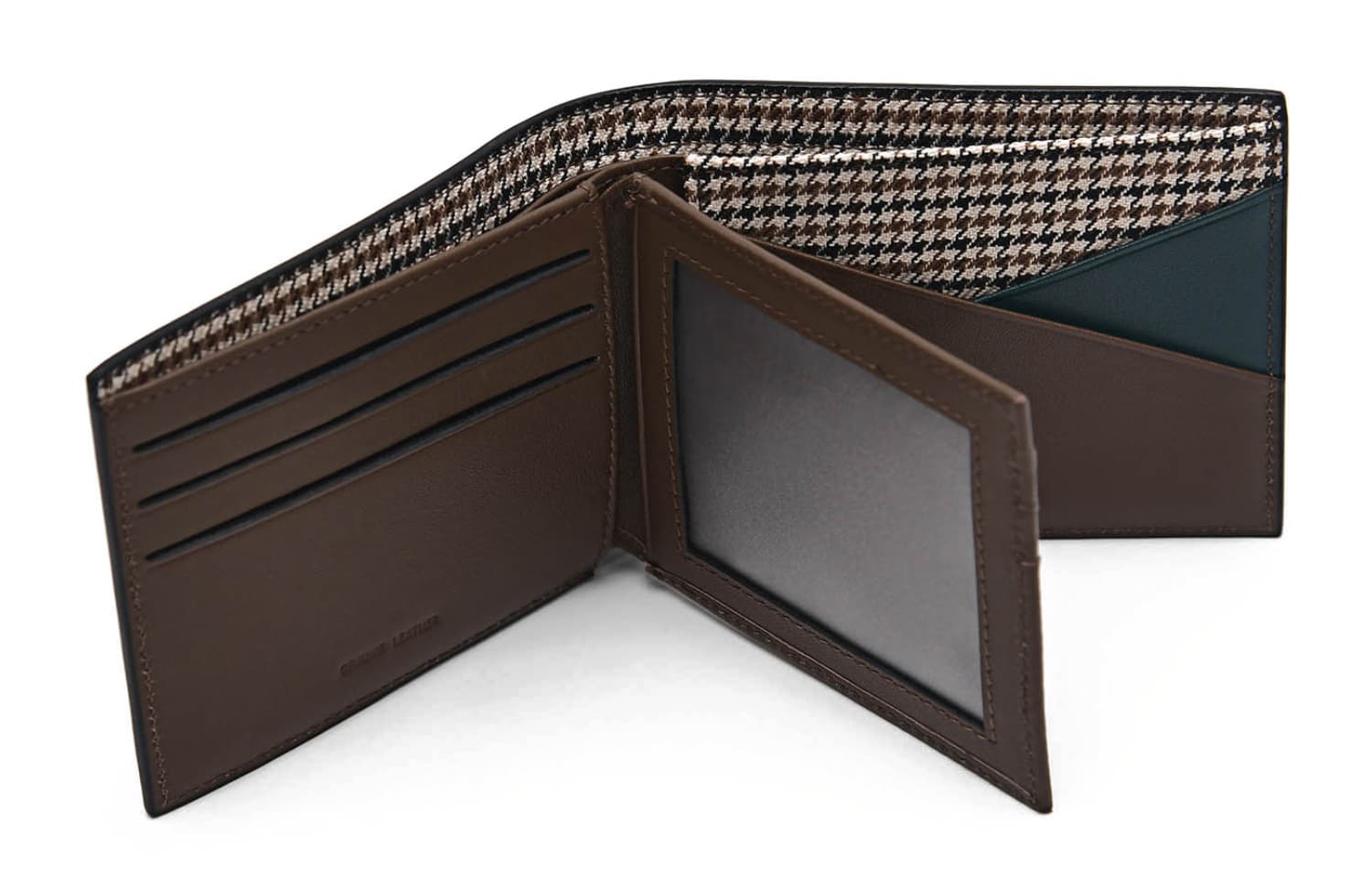 PEDRO Текстильный кошелек для карт из телячьей кожи, мужской, черный/умбра