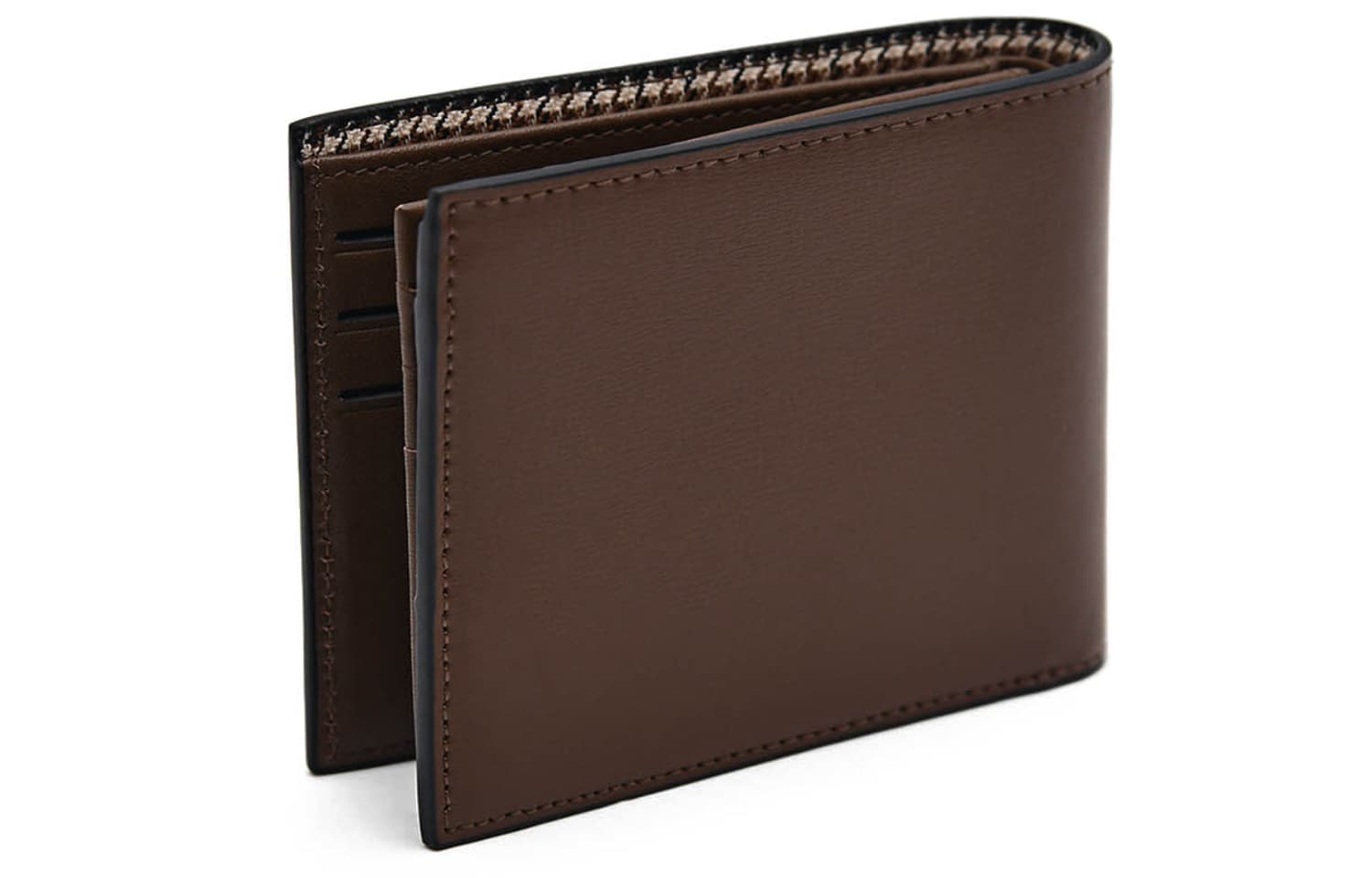 PEDRO Текстильный кошелек для карт из телячьей кожи, мужской, черный/умбра