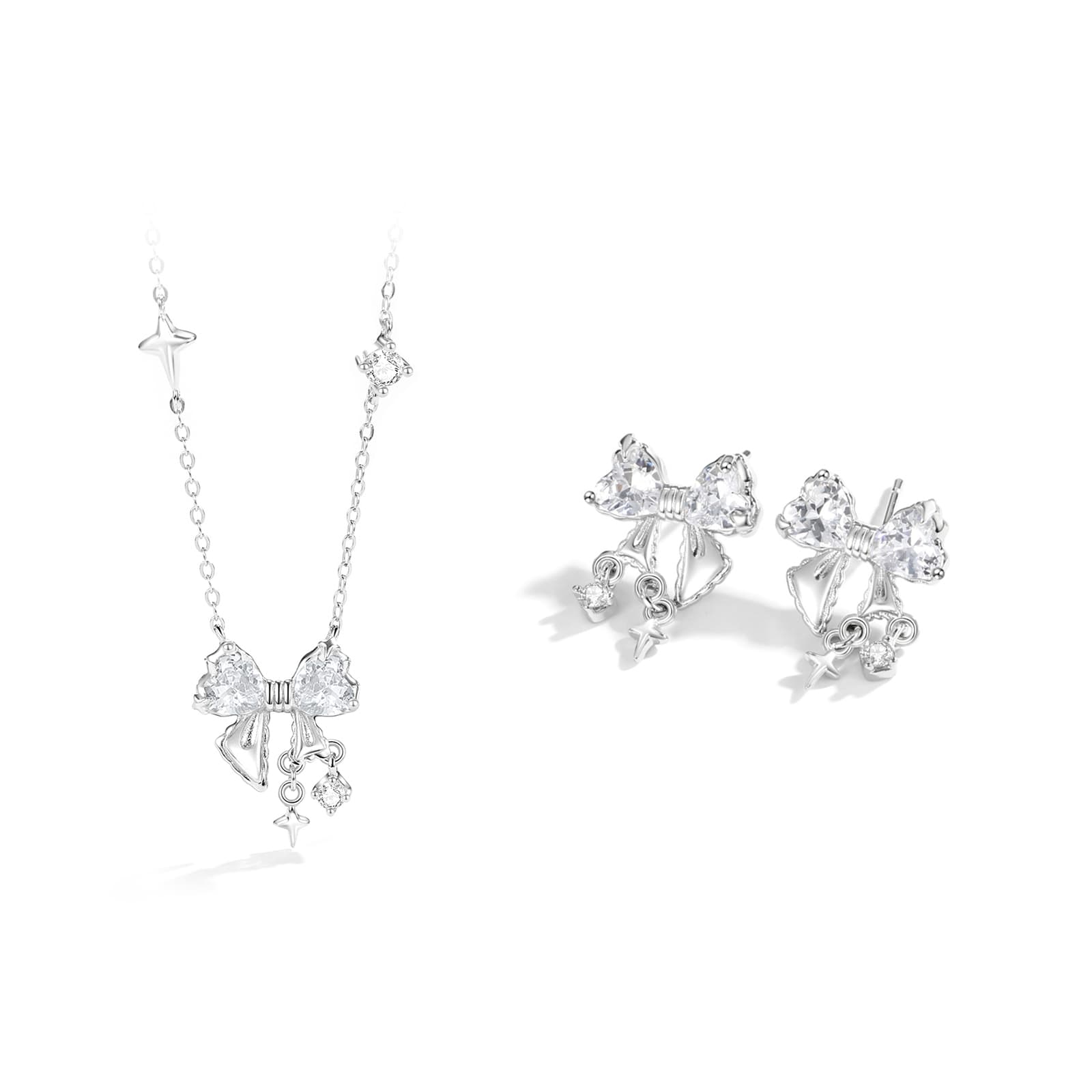 Женские серьги-гвоздики Love Link из сплава/серебра 925 пробы, серебристо-белые