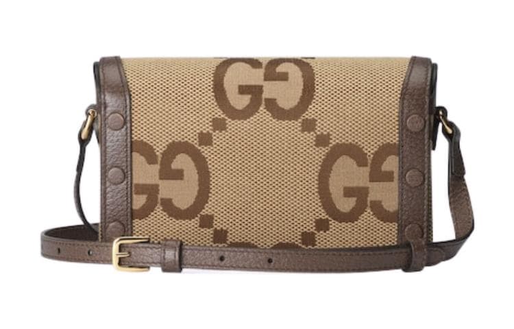 GUCCI Horsebit 1955 Холщовая сумка с кожаным переплетом Сумка на плечо, сумка через плечо Мини-унисекс