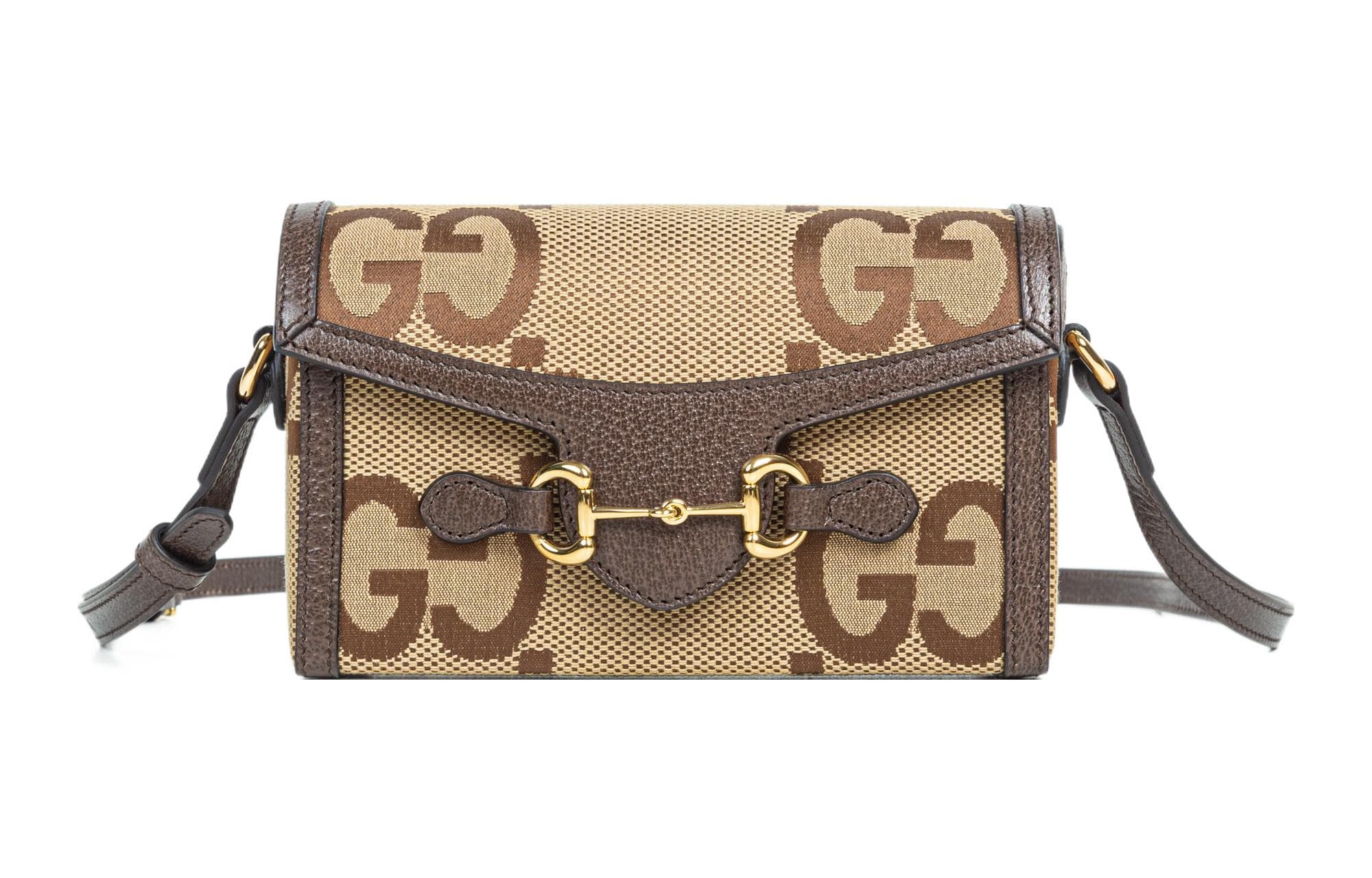GUCCI Horsebit 1955 Canvas With Leather Binding Box Bag Shoulder Bag, Crossbody Bag Mini Unisex