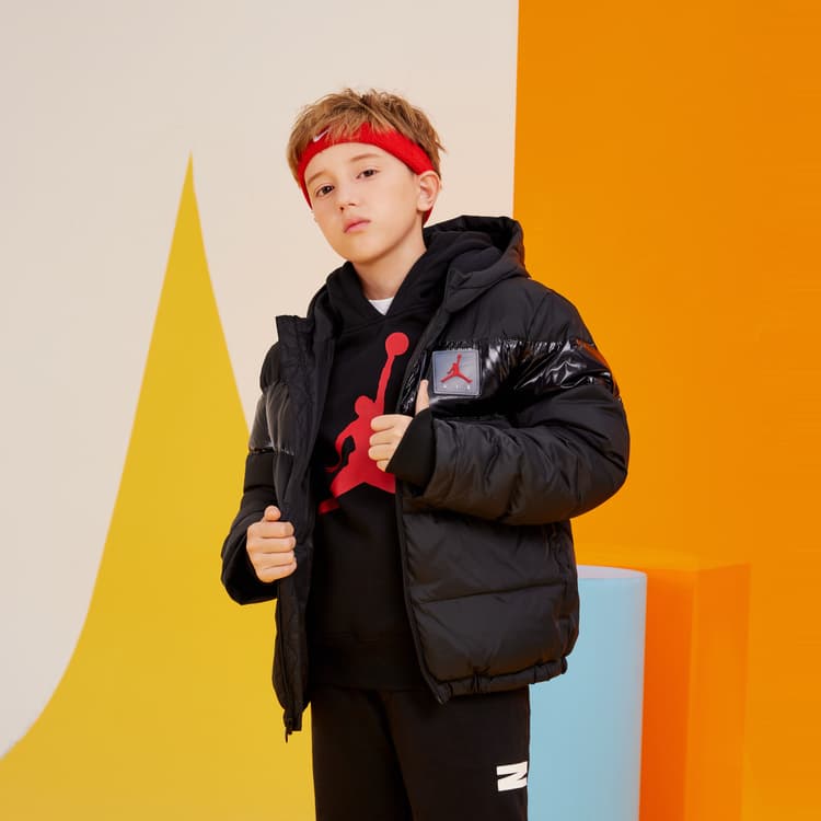 Пуховик Jordan Темно-черный Детский
