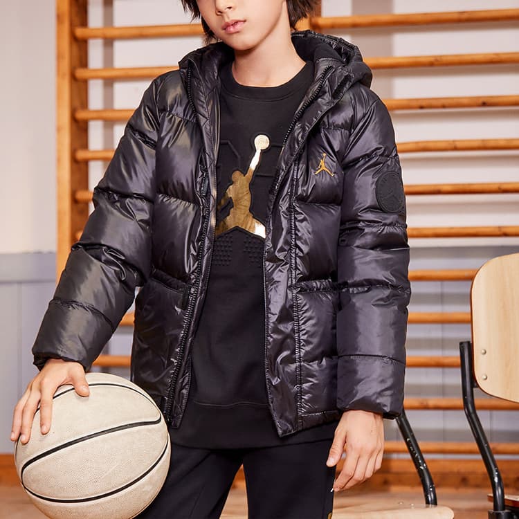 Пуховик Jordan Темно-черный Детский