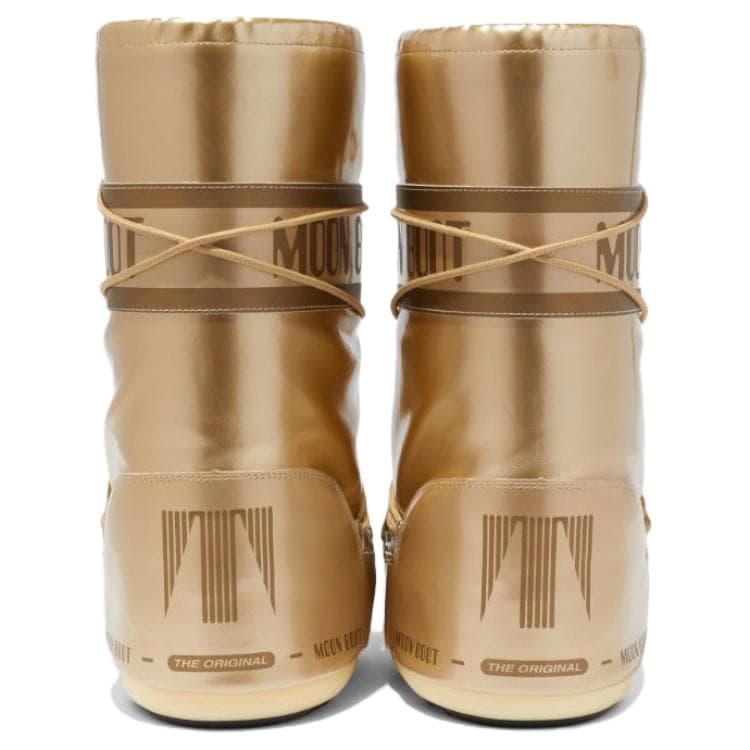 Зимние сапоги для экипажа с изображением луны, увеличивающие рост, унисекс, золотого цвета