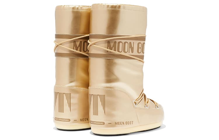 Зимние сапоги для экипажа с изображением луны, увеличивающие рост, унисекс, золотого цвета
