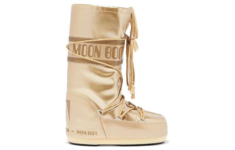 Зимние сапоги для экипажа с изображением луны, увеличивающие рост, унисекс, золотого цвета