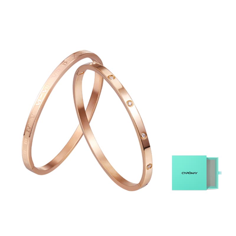 CAROMAY Rose Gold Bangles Women's