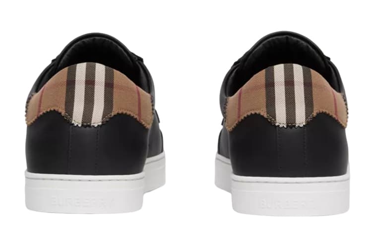 Burberry Кожаные Замшевые и Хлопковые Кроссовки в Винтажную клетку Черные