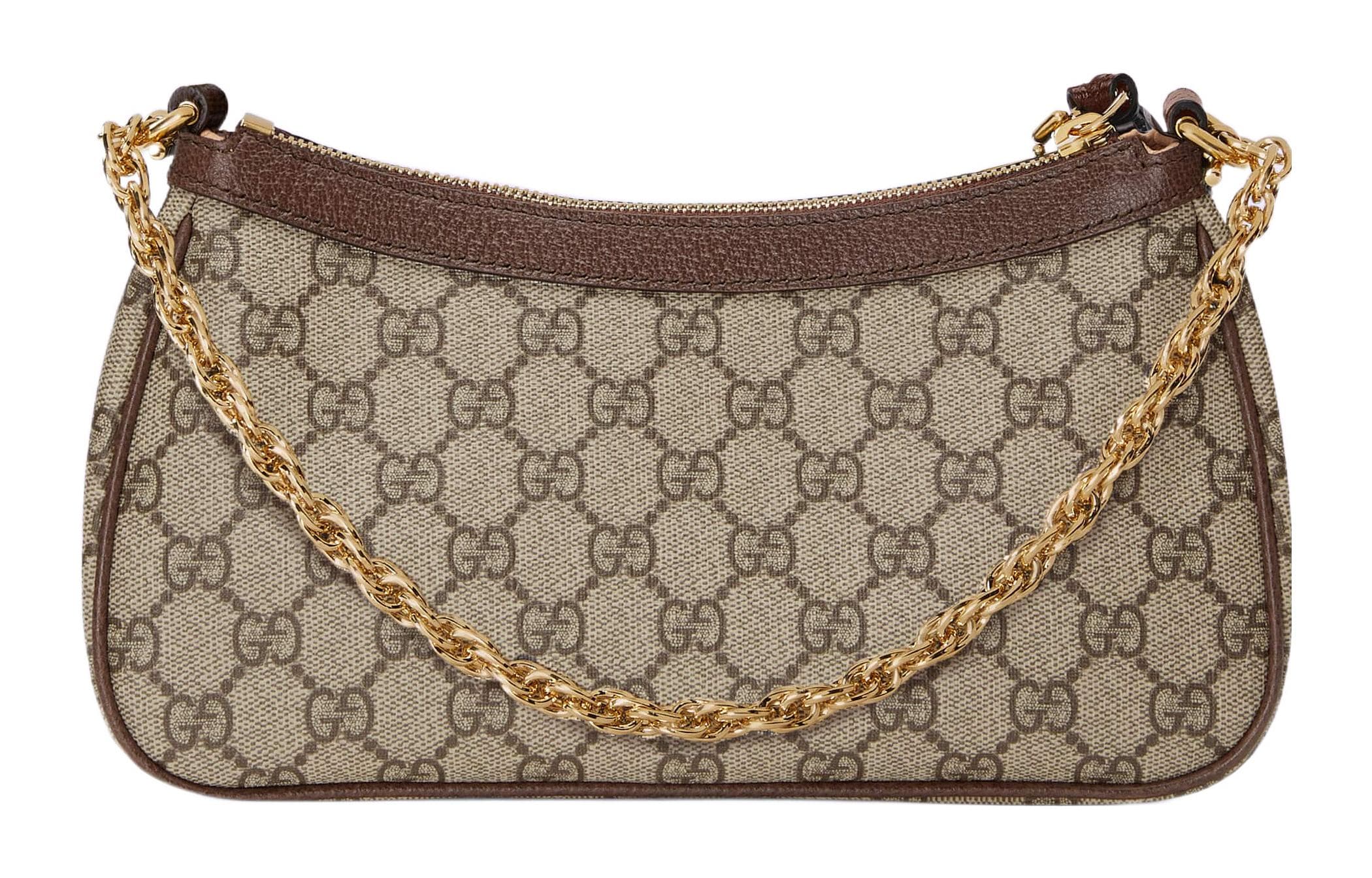 Женская сумка через плечо GUCCI Ophidia Monogram из холста с кожаной отделкой, сумка через плечо, сумка через плечо