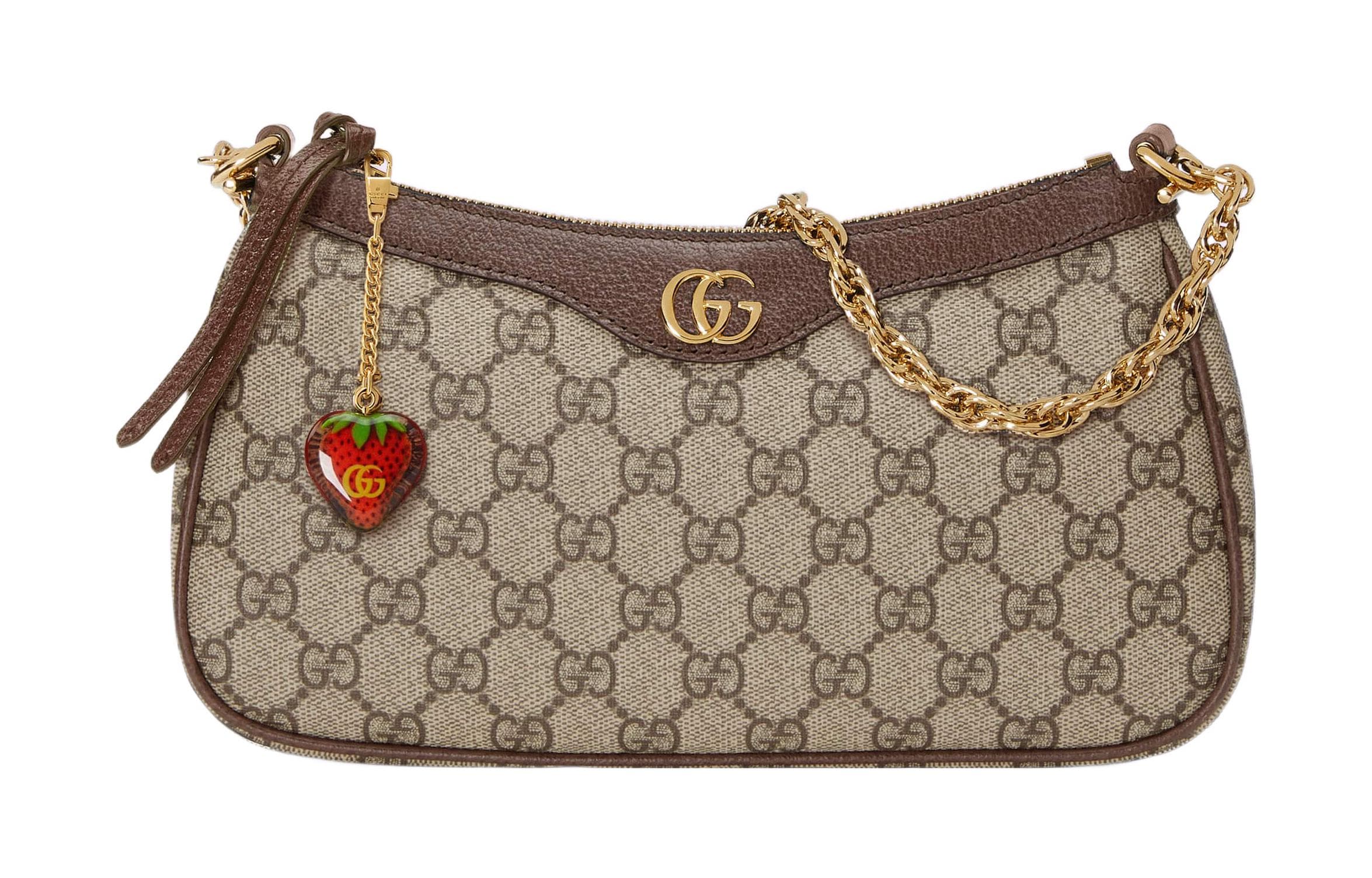 GUCCI Ophidia Monogram Canvas With Leather Trim Shoulder Bag, Handbag, Crossbody Bag, Shoulder Bag Women's