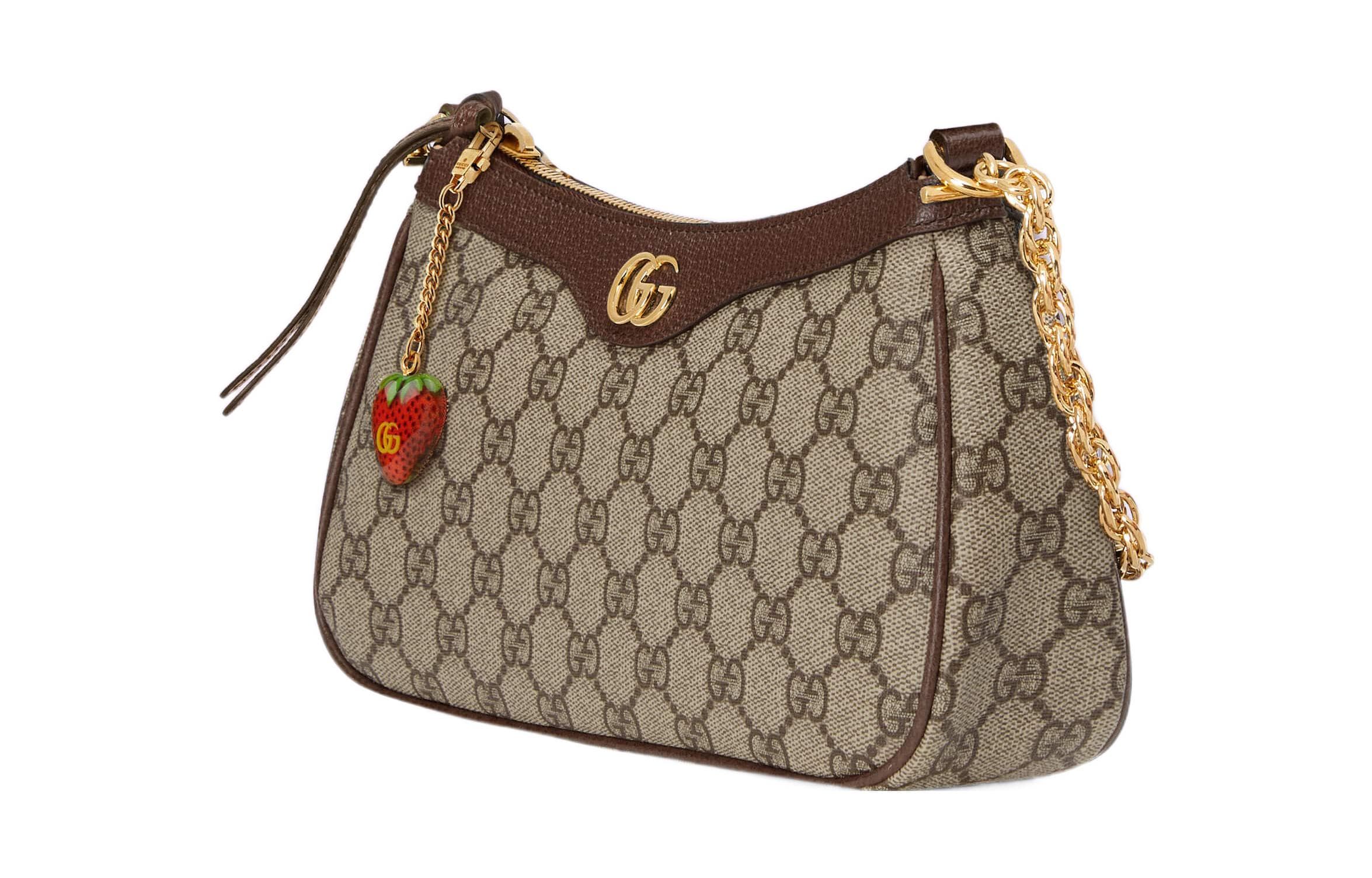 Женская сумка через плечо GUCCI Ophidia Monogram из холста с кожаной отделкой, сумка через плечо, сумка через плечо