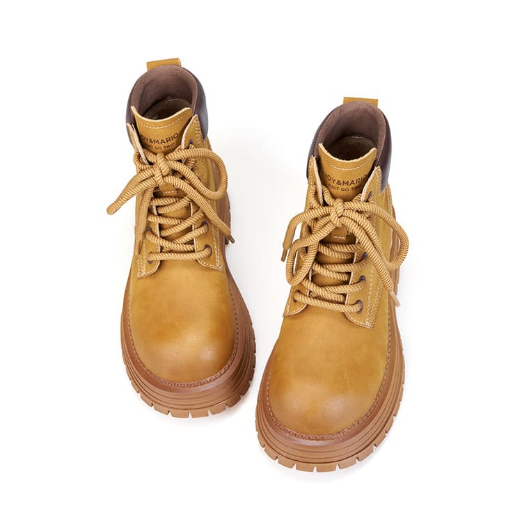 Желтые ботинки Joy&Mario, 18 см, женские ботинки Martin, 4 см