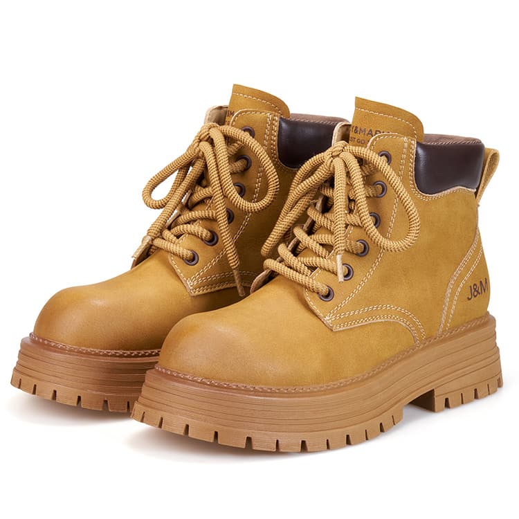 Желтые ботинки Joy&Mario, 18 см, женские ботинки Martin, 4 см