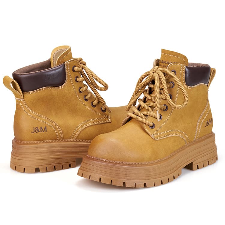 Желтые ботинки Joy&Mario, 18 см, женские ботинки Martin, 4 см