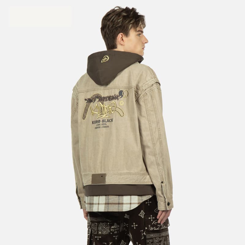 Мужские джинсовые куртки EVISU земляного тона