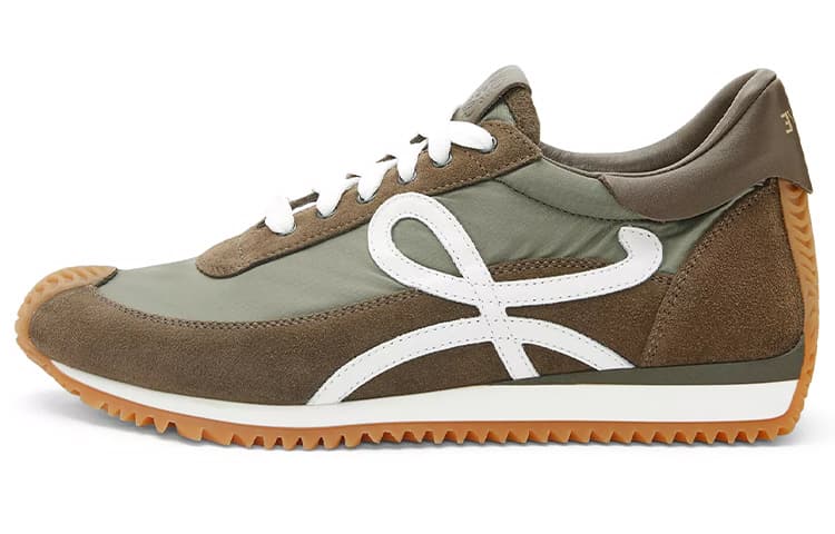 LOEWE Shock Absorbers Low Top Casual Shoes Men's Khaki Green