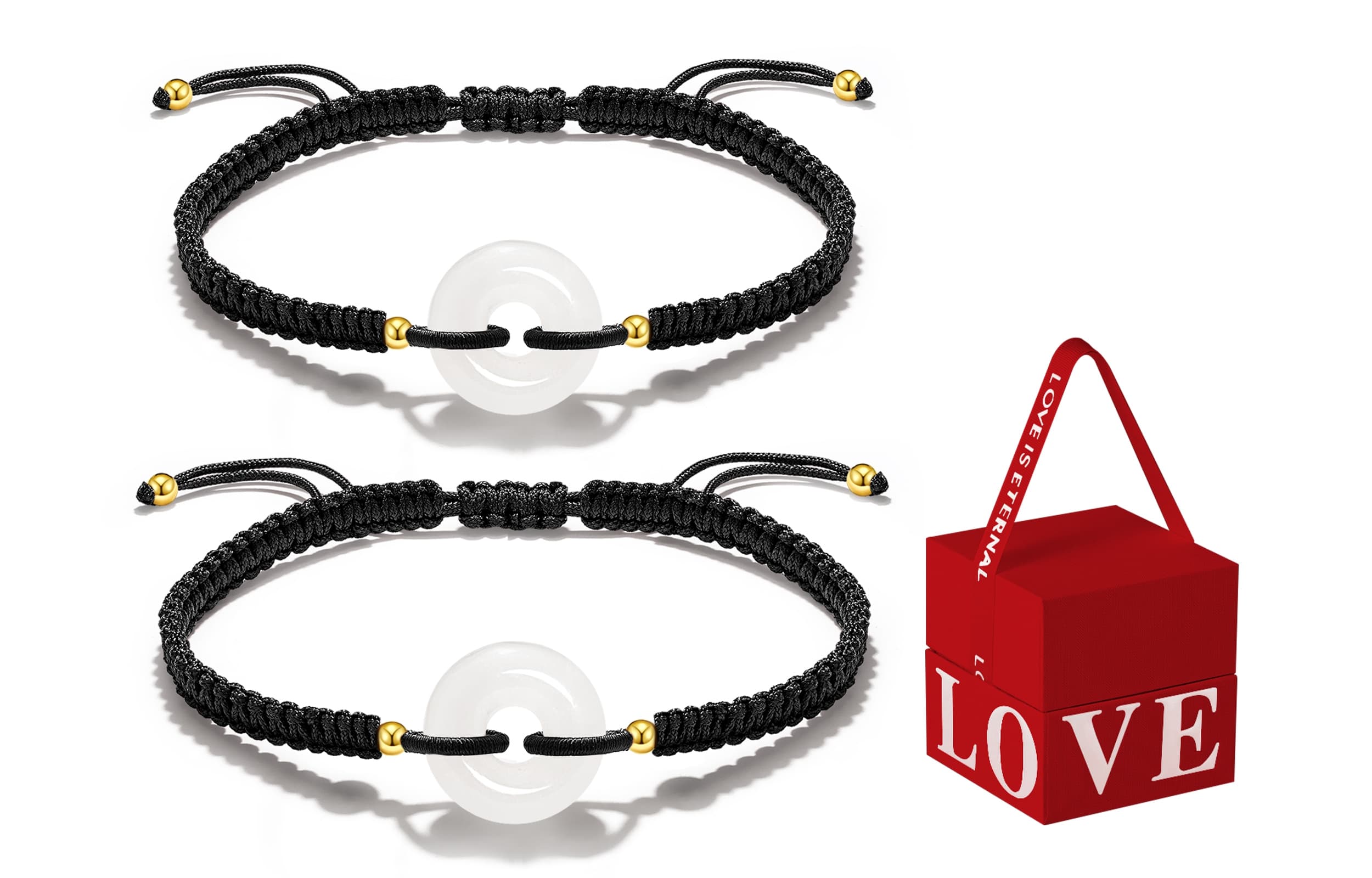 Браслеты Jodie&Kevin из халцедона унисекс, черный шнур