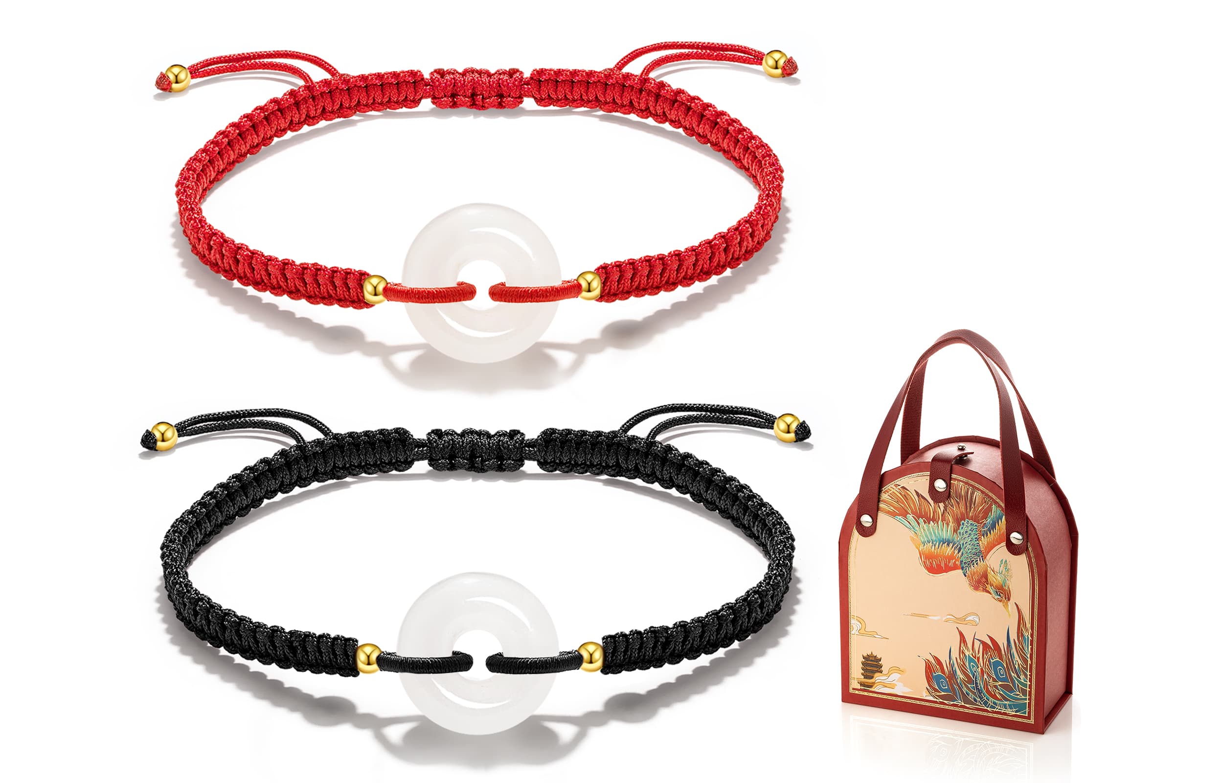 Браслеты Jodie&Kevin из халцедона унисекс, черный шнур