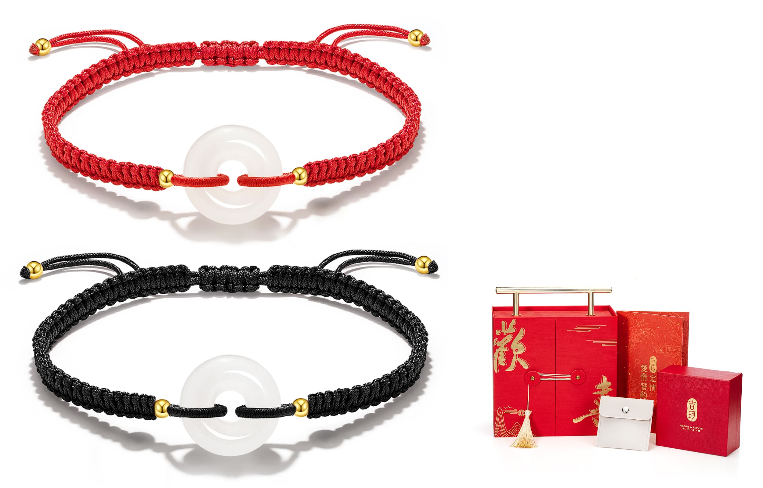 Браслеты Jodie&Kevin из халцедона унисекс, черный шнур