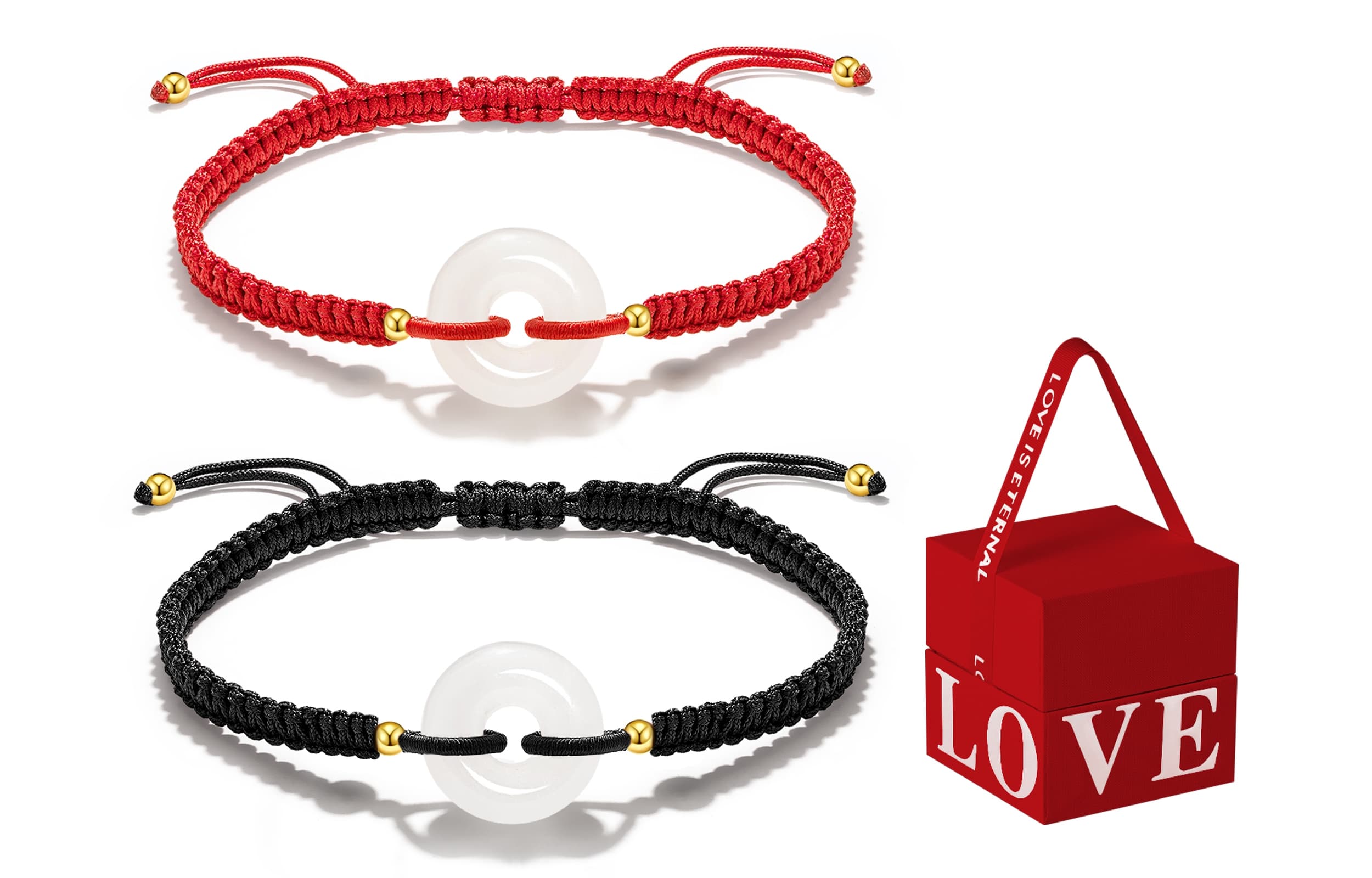 Браслеты Jodie&Kevin из халцедона унисекс, черный шнур