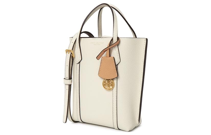 TORY BURCH Perry кожаная большая сумка с тиснением Сумка для покупок Сумка через плечо Сумка через плечо Мини-женская сумка цвета слоновой кости