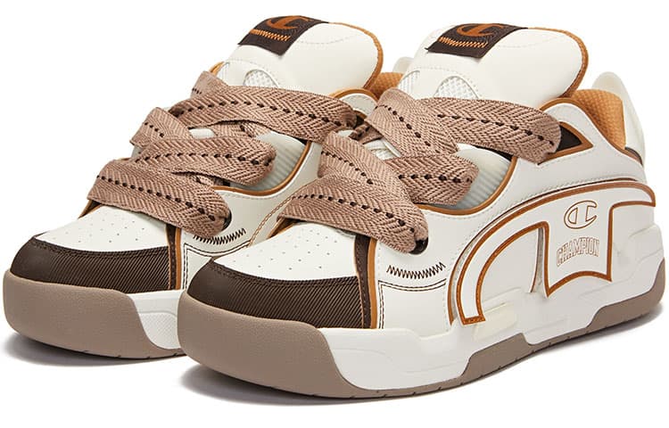 Champion Essentials Collection Низкие туфли для скейтборда Мужские Белый Шоколад Коричневый