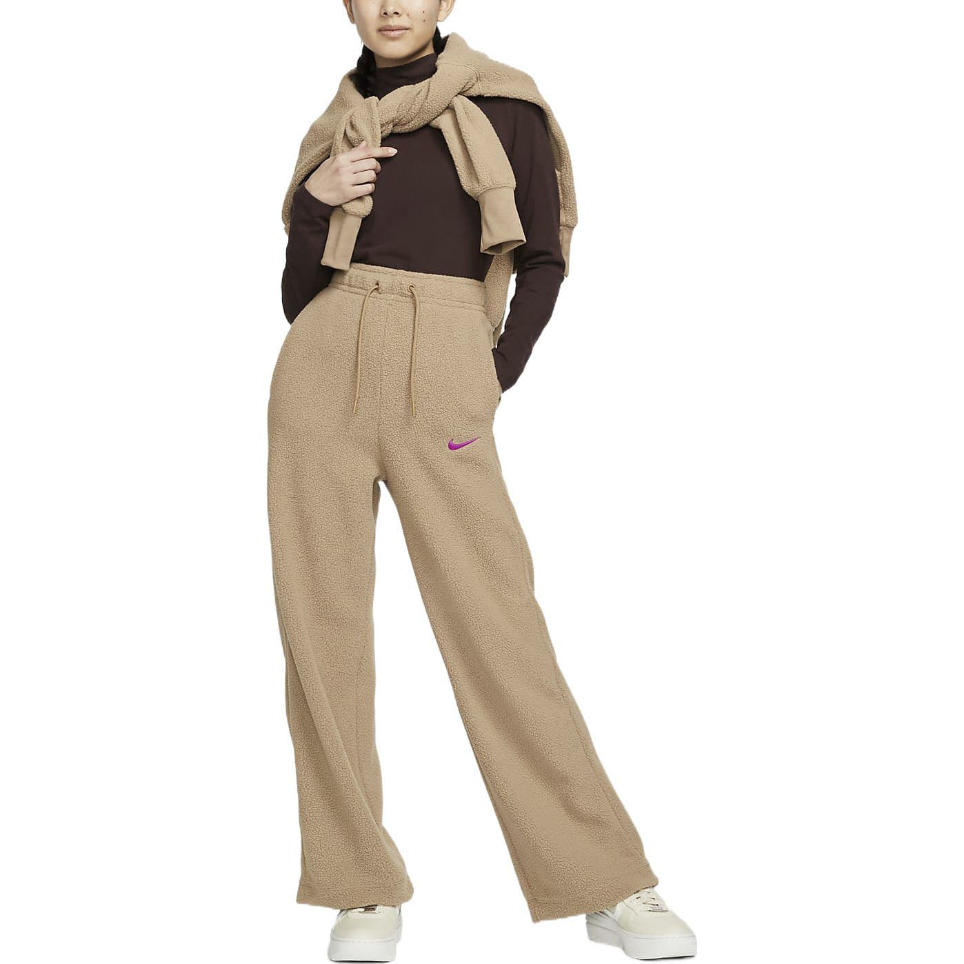 Женские вязаные спортивные штаны цвета хаки Nike