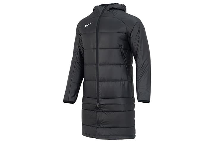 Nike Sport Casual Hooded Long Down Coat Black