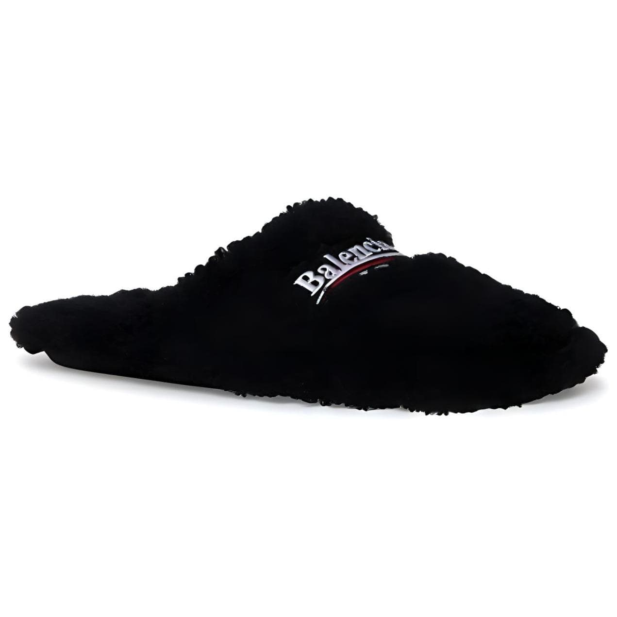 Шлепанцы Balenciaga Furry, цвет «Черный»