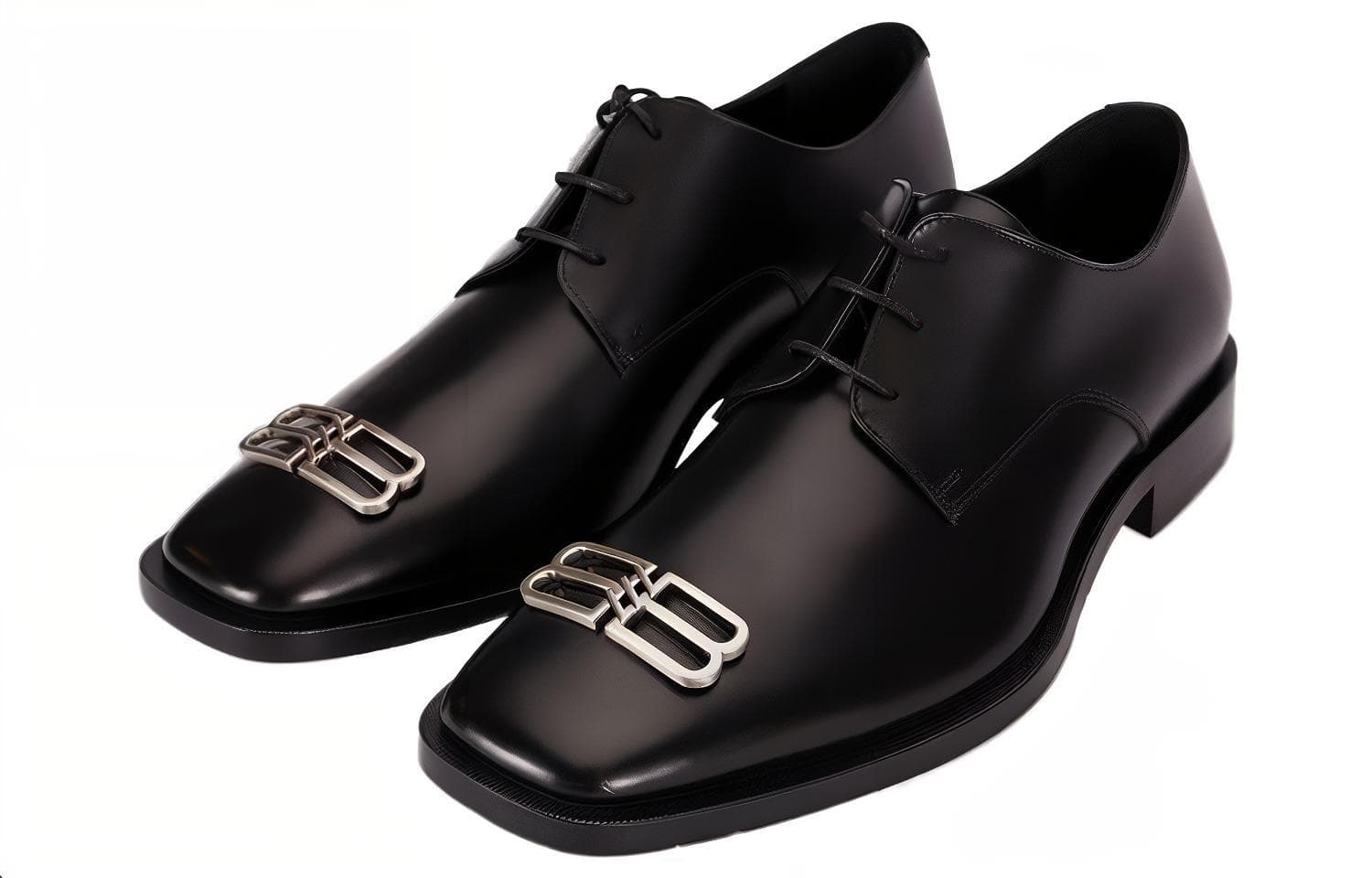 Кожаные туфли дерби Balenciaga с оправой, цвет "Черный"