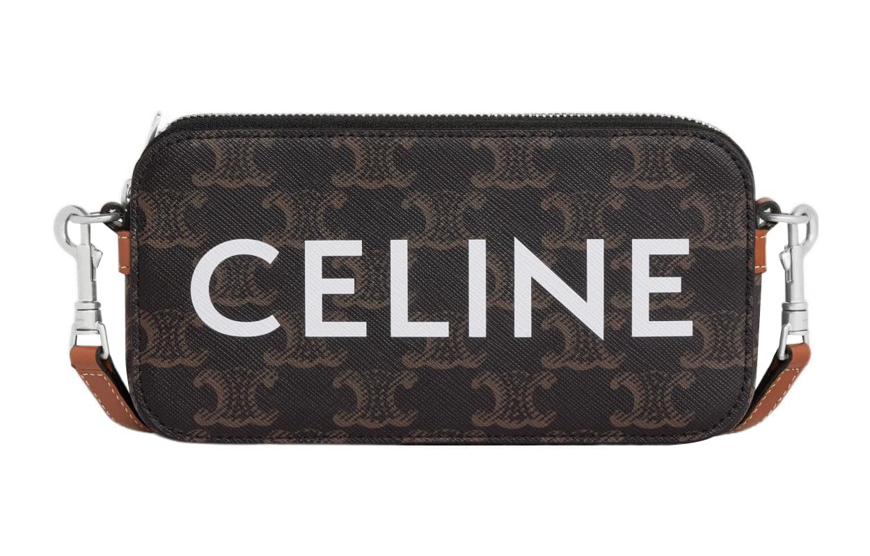 CELINE Cow Leather Shoulder Bag, Crossbody Bag, Clutch Regular Men's Tawny