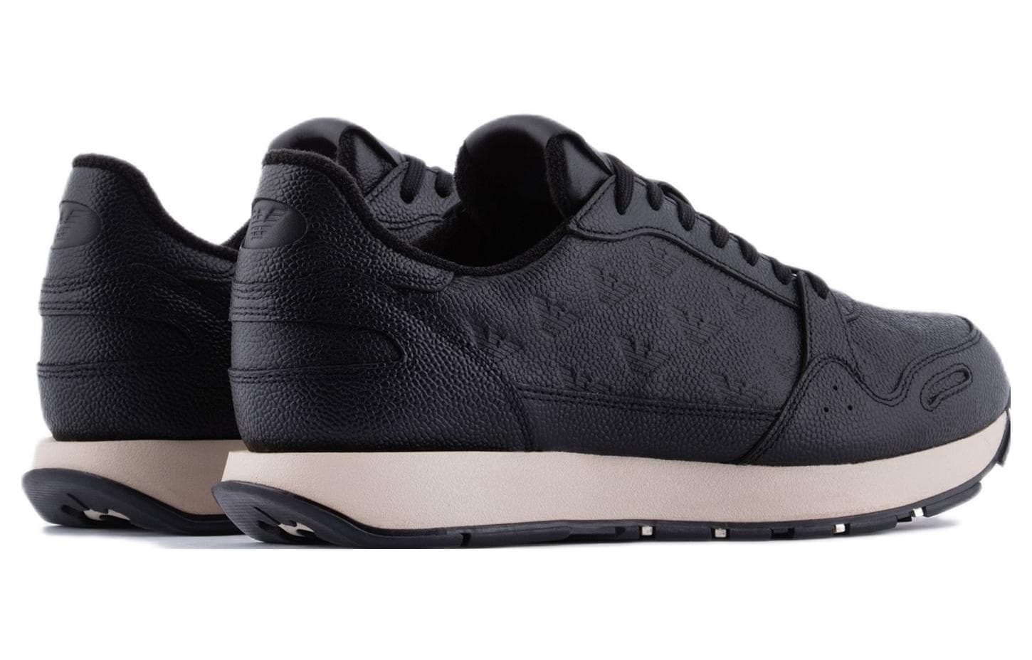 EMPORIO ARMANI Амортизирующие низкие спортивные повседневные туфли Мужские черные