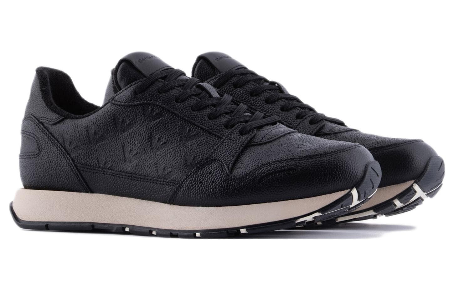 EMPORIO ARMANI Амортизирующие низкие спортивные повседневные туфли Мужские черные