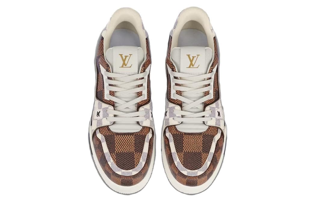 LOUIS VUITTON Кроссовки Lv Trainer 'Коричнево-белая клетка'