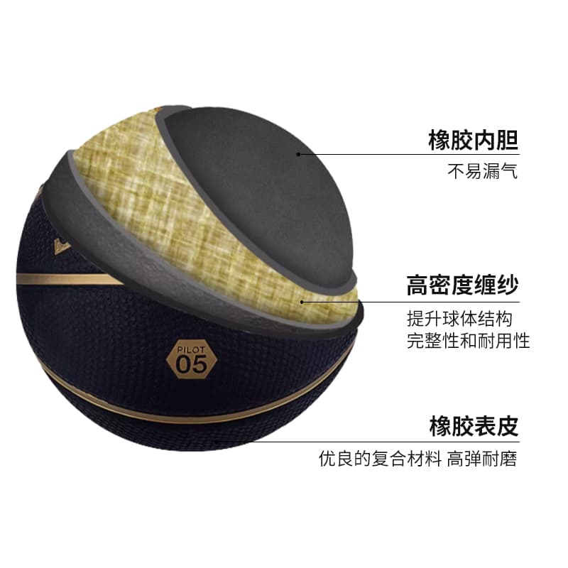SPALDING Pilot Collection 85 010Y Резина Basketball PILOT 05 Темно-синий/Черное золото Training Competition Унисекс Китай