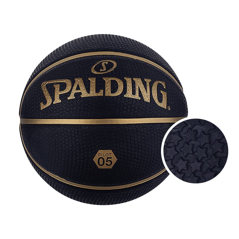SPALDING Pilot Collection 85 010Y Rubber Basketball PILOT 05 Dark Blue/Black Gold Training Competition Unisex China