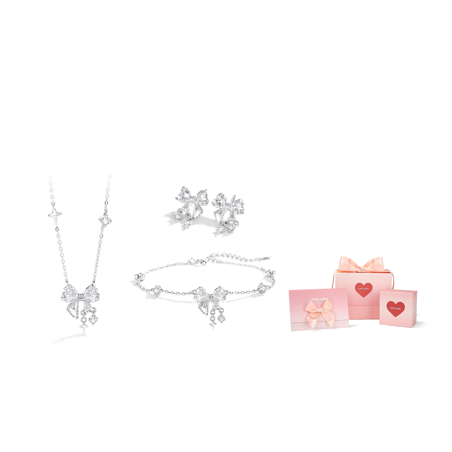 Love Link S925 Серебряные ожерелья женские серебристо-белые