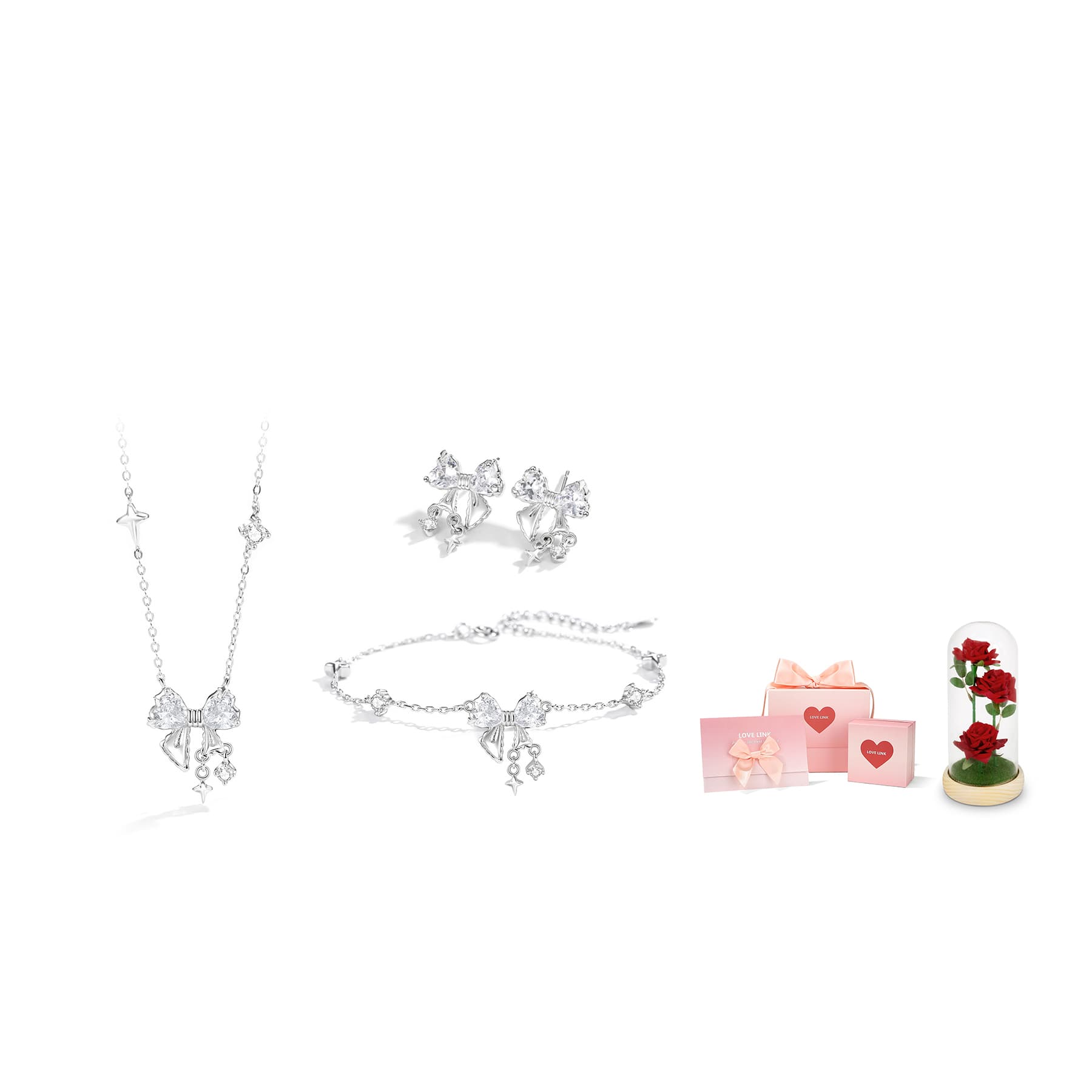 Love Link S925 Серебряные ожерелья женские серебристо-белые