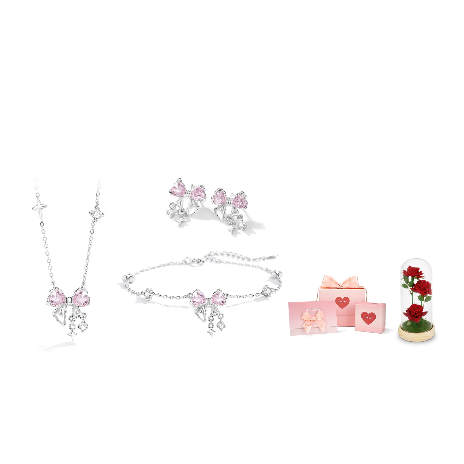 Love Link S925 Серебряные ожерелья женские серебристо-белые