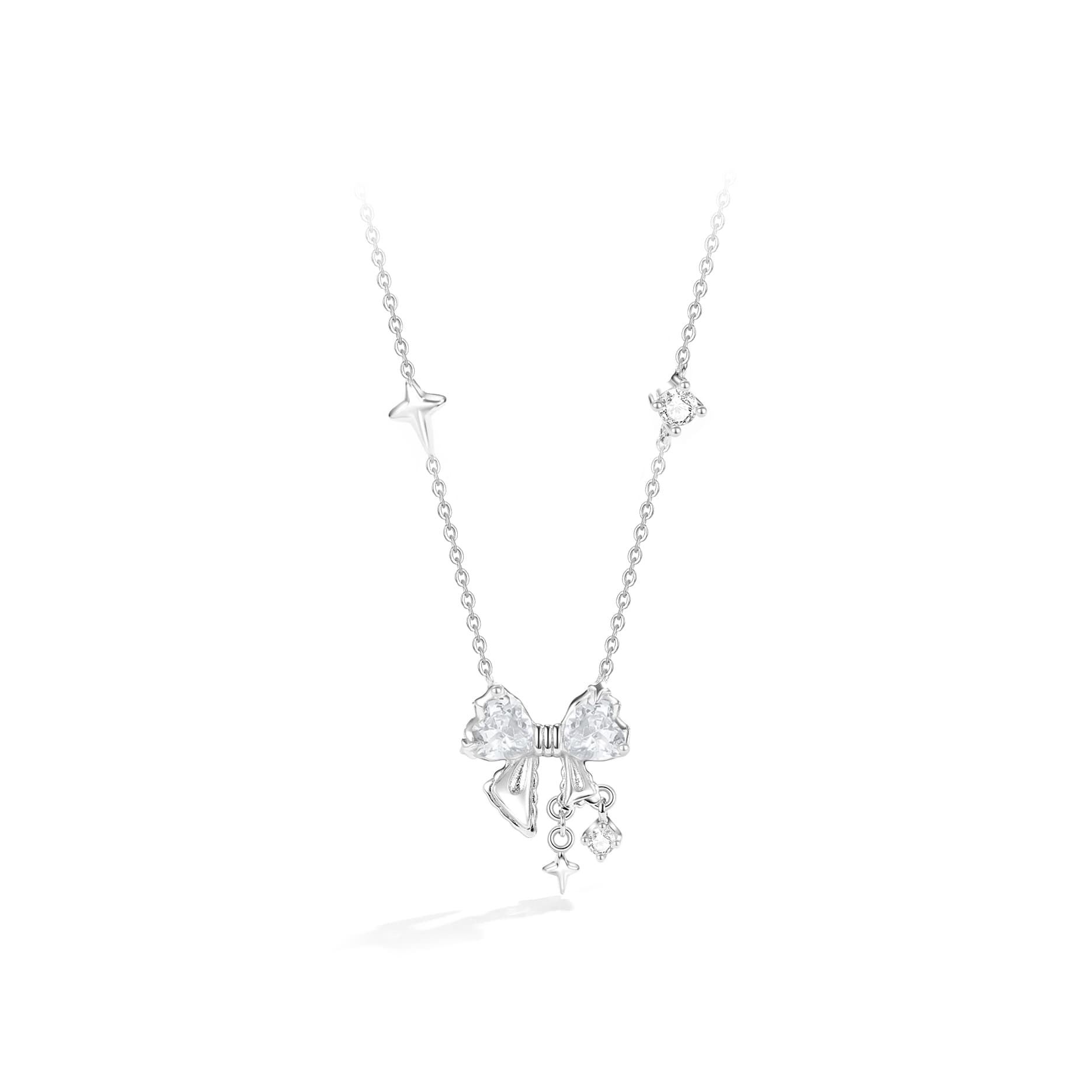 Love Link S925 Silver Necklaces Women's Silver White