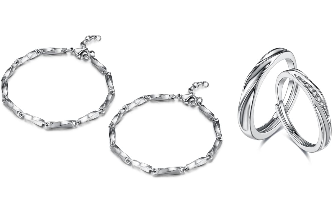 CIROCCO Браслеты из титановой стали унисекс, серебро