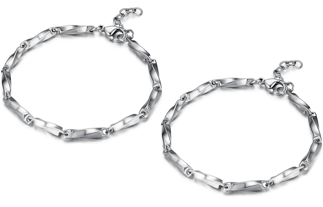 CIROCCO Браслеты из титановой стали унисекс, серебро