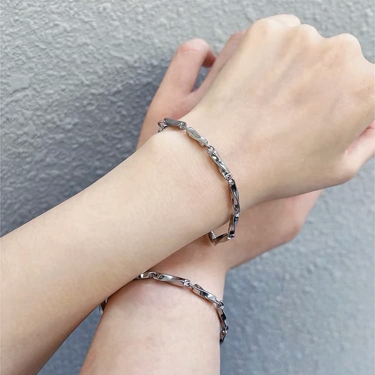 CIROCCO Браслеты из титановой стали унисекс, серебро