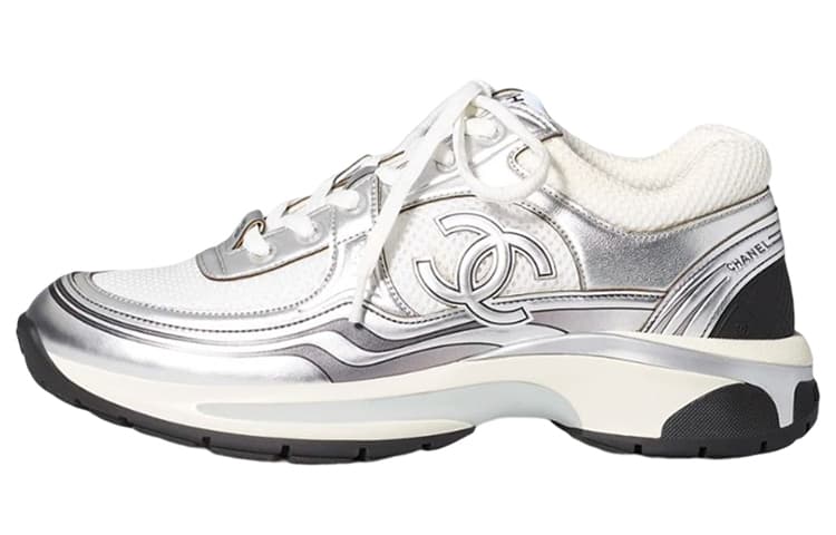 CHANEL CC Logo Sneaker 'White Silver' Men's